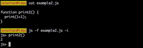 spidermonkey, file and interactive mode