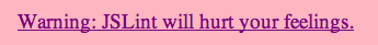 jslint warning